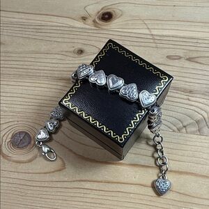 Brighton Silver Heart Charm Bracelet